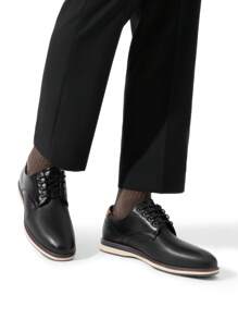Men's Casual Dress Oxford  Shoes  Office Work Daily Business  Formal Fashion Derby Suits Shoes - 黑色 - 查看 5