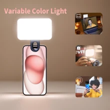 Éclairage de conférence vidéo et de selfie portable avec pince pour caméra de téléphone, éclairage LED amovible pour conférence vidéo, 3 modes d'éclairage, rechargeable, portable, convient aux ordinateurs portables/téléphones/tablettes/appels Zoom/maquillage. Convient aux selfies et à la diffusion en direct, éclairage portable