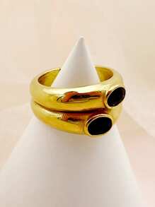 1 chiếc nhẫn hở thời trang bằng thép không gỉ cổ điển hình xoắn muỗi, thiết kế phóng đại phù hợp với trang phục hàng ngày của phụ nữ, Giáng sinh, Lễ tạ ơn, quà tặng cho bạn bè, tiệc trang sức, du lịch, Hawaii - Vàng - Xem 5