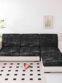 1 vỏ đệm ghế sofa co giãn in họa tiết, vỏ ghế sofa kết hợp hình chữ L, vỏ tựa lưng ghế sofa riêng biệt, vỏ bảo vệ đồ nội thất, vỏ đệm ghế sofa đàn hồi - màu đen - Xem 8