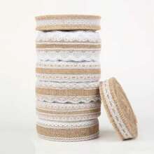 1 Cuộn 6 Cuộn Vải Lanh Tùy Chọn Ren Tự Làm Thủ Công Giáng Sinh Vải Ren Vải Lanh Ngày Lễ Tình Nhân - nhiều màu - Xem 5