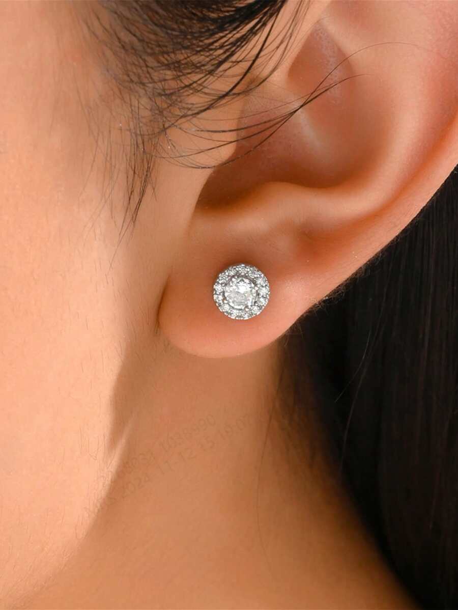 3pairs 2pairs 1Pair Fashion Personalized Round Stud Earrings - Silver - View 1