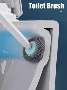 马桶刷和支架，1 包长柄马桶刷和支架，塑料支架易于隐藏，防滴，易于组装，深度清洁