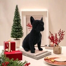 1 pieza Exquisita estatua de resina de Bulldog Francés, Lindo cachorro sentado figura, Decoración del hogar, Accesorio para escritorio/estantería/mesa de comedor, Regalo ideal para amantes de los perros, Regalo de cumpleaños/graduación - Multicolor - Ver 1