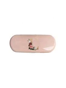 Creamy/Monet-Style Solid Color Glasses Case, New And Simple Design, Convenient And Portable With Waterproof And Dustproof Function (Small Size, Made Of Plastic Material) Initial Glasses Case Hard Shell - PU Leather Flower Gold Letter A-Z Flower Prints Pink Eyeglass Case