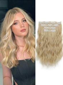 Extensions de cheveux à clipser, 4 pièces Extensions de cheveux de 12 pouces, extensions de cheveux ondulés courts, invisible, faites de fibres synthétiques douces. Convient pour une utilisation quotidienne des femmes.