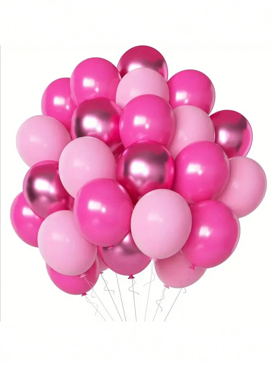 50 个金属粉色热粉色乳胶气球，婚礼装饰，生日派对装饰，周年纪念装饰，毕业装饰，节日装饰，母亲节装饰，室内外装饰，家居装饰，房间装饰，返校情人节 - 彩色 - 查看 1