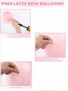 58pcs/Set Transparent Balloon, 20 Inch Bubble Balloon, With Pink Bows And Ribbons, Suitable For Weddings, Birthday Parties, Proposals, Holiday Gatherings, Outdoor Photo Backgrounds