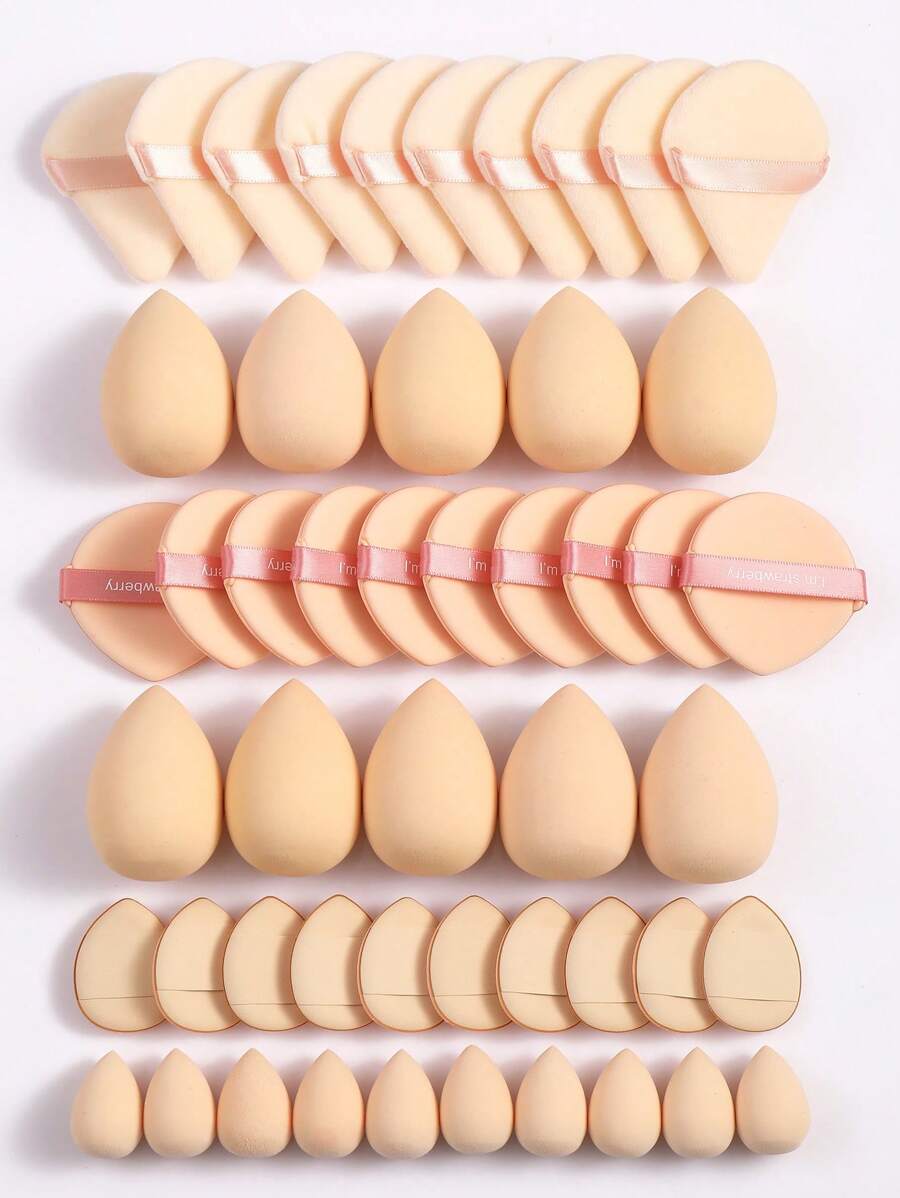 5/10/20/30/40/50/60/80/100件化妆工具套装，包含：10个液体彩妆海绵+10个迷你液体彩妆海绵+10个三角形散粉扑（用于散粉和定妆）+10个气垫粉扑（用于面部彩妆）+10个迷你气垫粉扑（用于面部遮瑕）。 适用于化妆、家居装饰、梳妆台、旅行、卧室、化妆配件、粉扑、美妆蛋、粉扑、化妆海绵、便宜、圣诞礼物、化妆品、化妆工具、便宜好物、礼物、女士礼物、圣诞礼物、赠品、旅行、便宜好物、旅行必备品