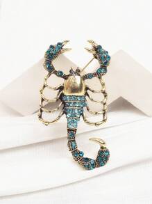 1pc Vintage Rhinestone Scorpion Brooch, Suitable For Daily Wear - Multicolor - View 1