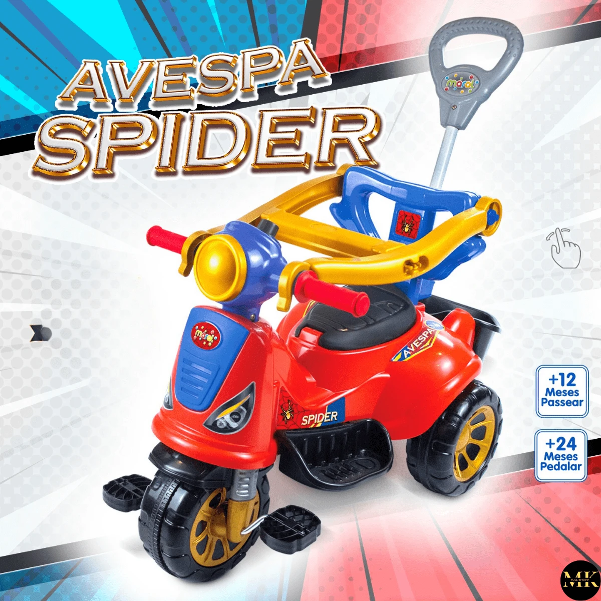 Triciclo Infantil De Passeio E Pedal Andador Avespa | SHEIN Brasil