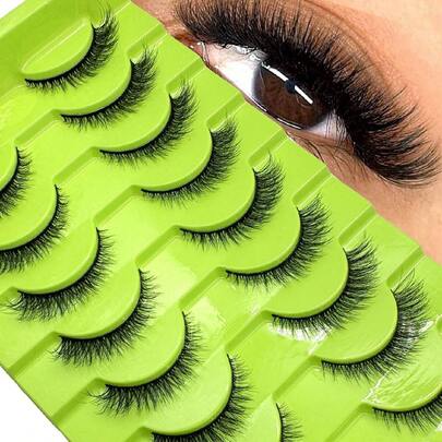 10 pares de pestañas postizas 3D suaves y esponjosas con efecto de ojos de gato, pestañas falsas de visón natural hechas a mano, tiras de maquillaje, pestañas postizas
