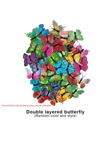 Set de 1/5/10/15 piezas Lámpara de mariposa 3D cambiable de color, de una o dos capas, decoración del hogar, decoración de pared y mesa para lugares románticos (los colores de las mariposas se envían al azar), decoración del hogar, decoración de habitación, decoración de pared