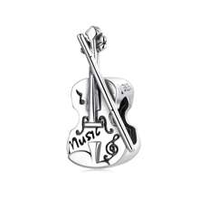 WOSTU 1pc 925 Sterling Silver Various Music Equipment Such As Guitar, Violin, Piano And Note Charm Beads And Pendants For Music Lover&Women DIY Bracelet Necklace Jewelry Making Gifts - Silver - View 15