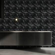 3D Wall Panel For Interior Wall Decoration, Water- And Oil-Resistant, PVC, Geometric Textured Wall Panel For Living Rooms, Halls, Bedrooms, Hotels, Offices, Black/White, 30 Cm X 30 Cm (Incl. Roll Of Wall Tape)