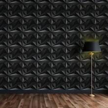 3D Wall Panel For Interior Wall Decoration, Water- And Oil-Resistant, PVC, Geometric Textured Wall Panel For Living Rooms, Halls, Bedrooms, Hotels, Offices, Black/White, 30 Cm X 30 Cm (Incl. Roll Of Wall Tape)