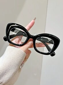 1 副超大猫眼时尚双光阅读眼镜，带透明镜片，渐变色镜框，+1.0 至 +4.0 放大倍数，适合老年人 - 透明 - 查看 28
