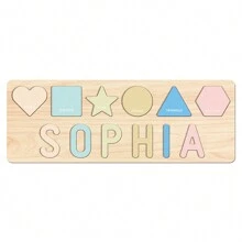 Đồ chơi Montessori cho trẻ nhỏ, Ghép hình tên bằng gỗ phù hợp cho trẻ từ 1-3 tuổi, Ghép hình tên bé có thể tùy chỉnh, Ghép hình tên cá nhân hóa, Quà tặng Phục Sinh cho trẻ em, Đồ chơi ghép hình chữ cái 3D bằng gỗ (Hồng/Xanh dương) - Hồng xanh 2 hàng không có gì - Xem 6