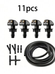 11 PCS Front Windshield Washer Nozzle Kit, Universal Car Windshield Sprayer Nozzle, Automotive Windshield Fluid Hose Replacement Windshield Wiper Nozzles, Fit For Most Cars - Multicolor - View 9