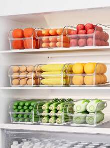 4 piezas/2 piezas/1 pieza Cajas de almacenamiento para refrigerador, cajas de conservación de verduras y huevos de estilo cajón, cajas de almacenamiento transparentes de acrílico para jugos y bebidas, cajas divisoras de gran capacidad para refrigerador, estantes de almacenamiento de cocina reutilizables - transparente - Ver 8