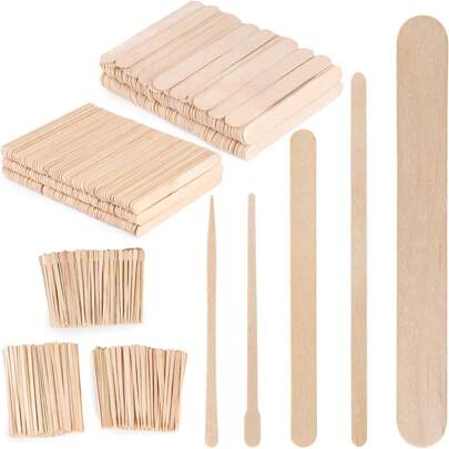 100Pcs Wax Stick Set- 5 Sizes Waxing Wood Body Hair Removal SticksWooden Wax Sticks, Wax Sticks, Wooden Spatulas For Waxing, Natural Eyebrow Wax Sticks, Spatula Waxing Sticks, Waxing Spatula ,Hair Products And Accessories For Barber Salon Beauty Travel Essentials