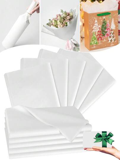 50pcs/10pcs-White Tissue Paper Bulk Sets, Festive Craft Paper, DIY Gift Wrapping Supplies, Birthday Wedding Party Decorations Festival Holidays,Bouquet Packaging,Graduation, Thanksgiving Day, Halloween, Christmas, Autumn Fall Gifts, Decorations
