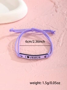 2 stuks/set mode gepersonaliseerde "I Love Jesus" brief ontwerp elastische armband kinderen bescherming bidden vriendschapsarmbanden inspirerende christelijke sieraden voor familie vrienden jongens meisjes
