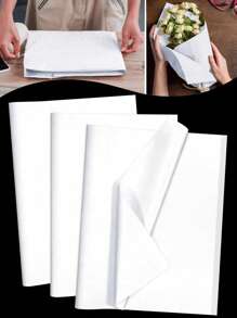 50张/10张套装 白色薄纸，节日手工纸，DIY礼品包装用品，生日婚礼派对装饰节日，花束包装，毕业典礼，感恩节，万圣节，圣诞节，秋季礼物，装饰品 - 白色 - 查看 9