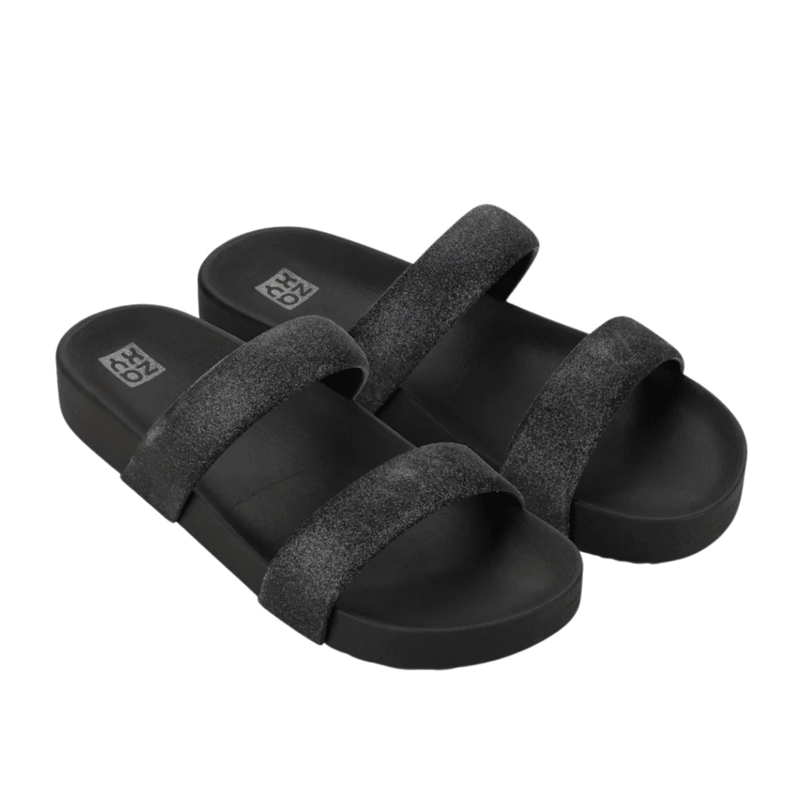 Zaxy Papate Women's Slide Sandal Shiny Casual Anatomical - màu đen - Xem 1