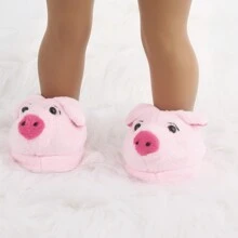 1 Pair Of Doll Shoes For 18-Inch American Dolls, Cute Plush Animal Slippers, Mini Shoes, Warm Rabbit Ear Doll Shoes, Birthday/Festival Gift For Little Girls And Boys