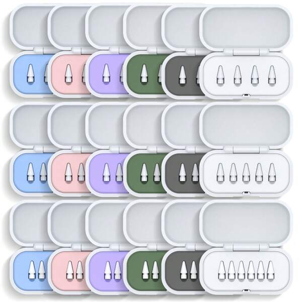 4PCS/5PCS/6PCS Replacement Nibs Compatible With Apple Pencil 1st And 2nd Gen, IPad Pro, Dual-Layer 2H Nibs Compatible With Apple Pencil, Including Nib Storage Box Gifts For Mother, Family, Friends, Birthday, Holiday Pen Accessories