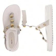 Sandália Feminina Falcucci Papete Gladiadora Flatform Tachas Piramides Confortável Amalf