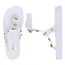 Sandália Feminina Falcucci Papete Gladiadora Flatform Tachas Piramides Confortável Amalf