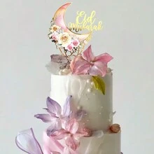 1 件/3 件/5 件月亮花斋月亚克力蛋糕装饰适用于开斋节派对蛋糕装饰 - 彩色 - 查看 3