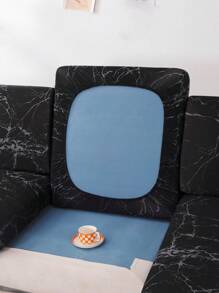 1 vỏ đệm ghế sofa co giãn in họa tiết, vỏ ghế sofa kết hợp hình chữ L, vỏ tựa lưng ghế sofa riêng biệt, vỏ bảo vệ đồ nội thất, vỏ đệm ghế sofa đàn hồi - màu đen - Xem 2