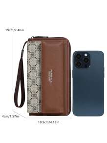 Men's Business Wallet Double Layer PU Leather Buckle Men's Bank Card Clip Zipper Wallet Keychain Wallet Gifts Valentines For Women Wallet Purse Wallet Long Wallet Wristlet Wallet