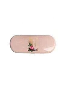 Creamy/Monet-Style Solid Color Glasses Case, New And Simple Design, Convenient And Portable With Waterproof And Dustproof Function (Small Size, Made Of Plastic Material) Initial Glasses Case Hard Shell - PU Leather Flower Gold Letter A-Z Flower Prints Pink Eyeglass Case