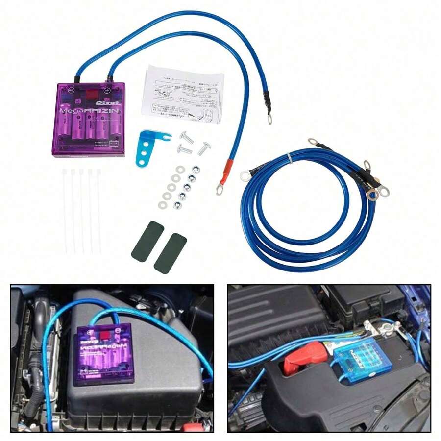 Universal PIVOT MEGA RAIZIN Fuel Saver Voltage Stabilizer Regulator Grounding - Purple - View 1