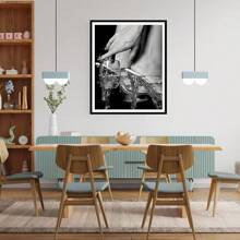 Juego de pósteres de arte de pared de moda, 1/3/6 unidades, en blanco y negro, glamorosos, de lujo y modernos con bola de espejos de champán, decoración de pared de lienzo para sala de estar y dormitorio (sin marco)