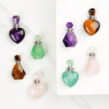 1 件迷你水晶香水瓶，精油许愿瓶吊坠，适合制作珠宝