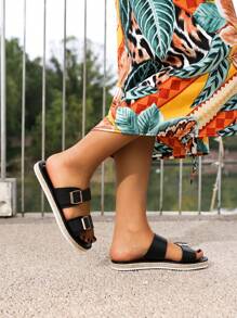 女士户外拖鞋 新款百搭时尚网红仙女亚麻编织纯色露趾平底高端感时尚款适合情侣沙滩度假夏季防滑轻便透气凉鞋