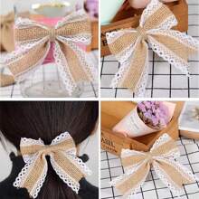 1 Cuộn 6 Cuộn Vải Lanh Tùy Chọn Ren Tự Làm Thủ Công Giáng Sinh Vải Ren Vải Lanh Ngày Lễ Tình Nhân - nhiều màu - Xem 7