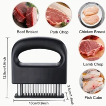 1 件 48 刀片嫩肉器 - 不锈钢针状嫩肉器，适用于牛肉、猪肉、火鸡、鱼 - 耐用的厨房工具，可改善腌制和烧烤准备 - 彩色 - 查看 2