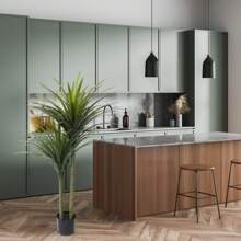 Árboles artificiales de interior, árboles artificiales con macetas exquisitas, muy simulados, antidecoloración, a prueba de rayos ultravioleta, seguros y artificiales - Verde - Ver 2