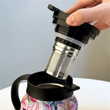 1 pieza Olla de acero inoxidable de 800ml/1000ml con infusor de té, termo aislado al vacío para hervir agua, tetera regreso a la escuela