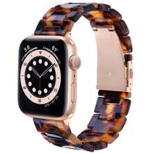 Compatible With Apple Watch Band 49mm 46mm 45mm 44mm 42mm 41mm 40mm 38mm Thin Light Resin Strap Bracelet With Stainless Steel Buckle Replacement Compatible With Apple Watch Series SE Series 10 9 8 7 Ultra 6 5 4 3 2 1 For Women Men