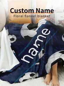 1PC Soft Blankets Photos Blanket For Couch Sofa Bed Ultra-Soft Micro Flannel Throws Birthday Gift Indoor Home Decor Football Theme Blanket Football Lover Blanket Custom Blanket Personalized Blanket With Photos Customized Picture Blanket Personalized Multi-Functional, Ornamental, Letter Exquisite, Stylish, Baby Fashion, Soft Squishy, Colorful, Cute Kawaii Adorable Unique, Customized Treasurefinds, Baby Gifts, Cute Baby For Children's Day - 1 Football Name Blanket - View 6