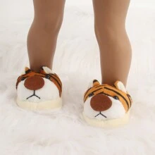 1 Pair Of Doll Shoes For 18-Inch American Dolls, Cute Plush Animal Slippers, Mini Shoes, Warm Rabbit Ear Doll Shoes, Birthday/Festival Gift For Little Girls And Boys
