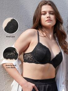 Wingslove Women's Push Up Lace Bra Comfort Padded Underwire Bra Lift Up