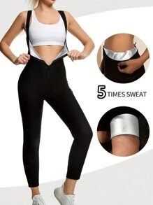 1 Pieza Camiseta sin mangas deportiva con cremallera para mujer de talla grande, conjunto deportivo y ropa de mujer, traje de sauna, adecuado para fitness, ejercicio, running, absorción de sudor, entrenamiento, yoga, ciclismo